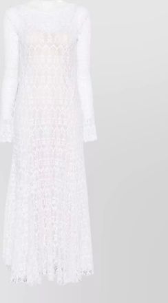 Forte_Forte lace midi dress long sleeves open back