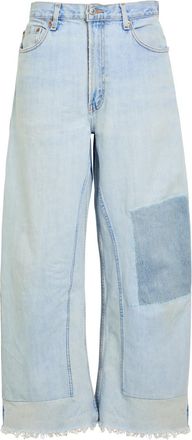 B Sides Vintage Reworked Culotte Panelled Wide-leg Jeans - Indigo - 27 (W27 / UK8-10 / S)