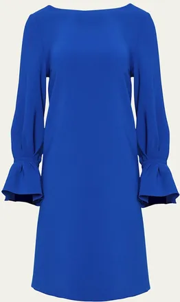 Carolina Herrera Ruffle-Cuff Shift Dress