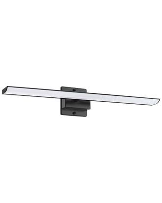 Eglo Eglo Tabiano 3 Light Integrated Led Vanity Light With Matte Black Finish & White Acrylic Shade