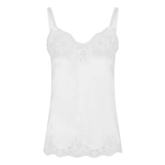 Dolce & Gabbana Satijnen Kant Top - Dames - Tops zonder mouwen - Wit - M - Satijn - Tops
