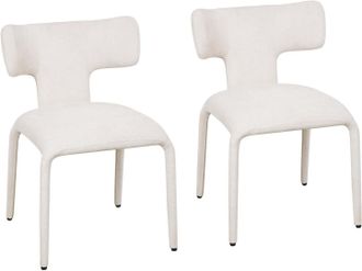 Woltu Woltu Juego De 2 Sillas De Cocina Tapizadas En Lino Colorado Comedor Sal&oacute;n Restaurante, Color Albaricoque