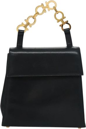 Ferragamo Gancini Black Leather Handbag (Pre-Owned)