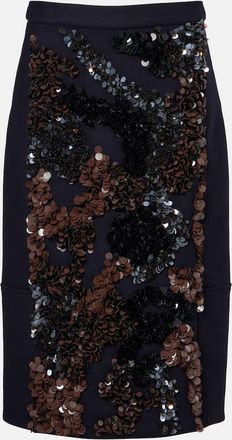 Plan C Gonna midi in misto lana con paillettes