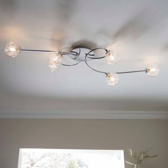 Pagazzi Jaymie 6-Light Chrome Semi-Flush Ceiling Light in Silver