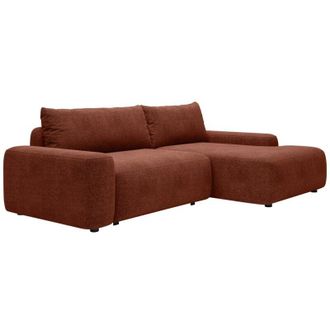 Vente-Unique Vente-unique - Divano letto angolo a destra in Tessuto testurizzato Terracotta - daviso