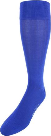 Trafalgar Store Jasper Mercerized Cotton Ribbed Mid-Calf Solid Color Socks in Clematis Blue at Nordstrom