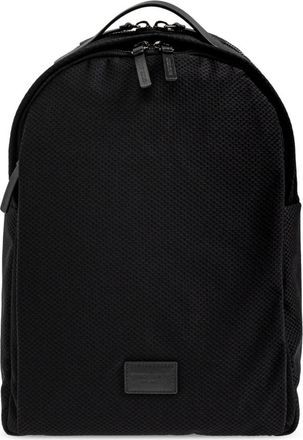 Giorgio Armani Mesh en leren rugzak - Heren - Rugzakken - Zwart - ONE Size - Leer - Tassen