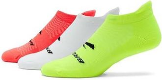Brooks Run-In No Show 3-Pack No Show Socks Shoes Neo Cayenne/White/Nightlife : SM (US Womens Shoe 4-6.5), Nylon/Polyester/Spandex