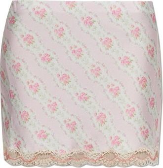 LoveShackFancy Bernes Short Skirt - Dames - Korte rokken - Roze - M - Polyester - Rokken