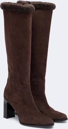 Jimmy Choo London Stivali Bibi in suede con shearling