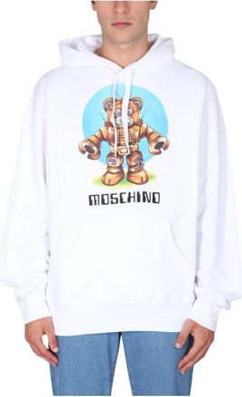 Moschino Teddy Robot Hoodie - Heren - Hoodies - Wit - L - Katoen - Hoodies & sweatvesten