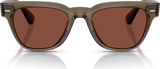 Oliver Peoples Rueny 51mm Pillow Sunglasses in Hazel /Burgundy at Nordstrom