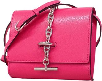 Herm&egrave;s Rose Shocking Chain/Shoulder Wallet (Pre-Owned)
