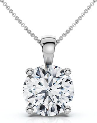 Pompeii3 Certified 2.30Ct Diamond Solitaire Pendant 14k Gold 18 Necklace Lab Grown