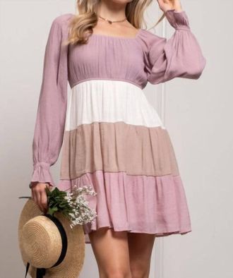 Blu Pepper Perched Mini Dress In Dusty Pink