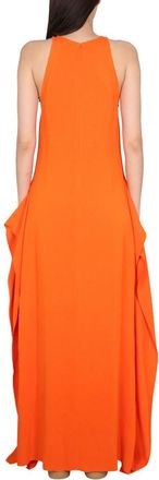 Lanvin Viscose Cellulose Longuette Dress - Orange