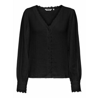 Only Blouse met V-hals en geborduurd detail