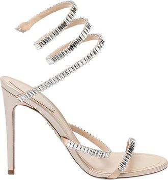Rene Caovilla Cleo Spark Sandal - Dames - Sandalen met hakken - Beige - 37 EU - Leer - Schoenen