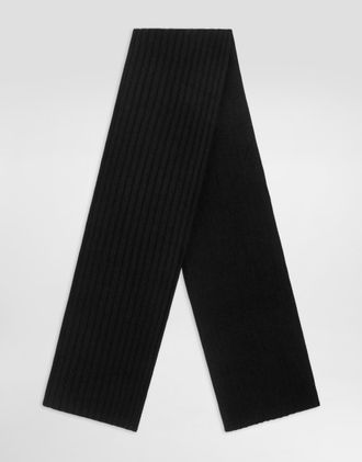 Dolce & Gabbana Cashmere Knit Scarf - Man Scarves And Silks Black Onesize
