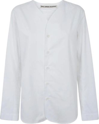 Meta Campania Collective Mason Exaggerated Cotton Shirt - female - Meta Campania Collective - Blouses - White - XS - Blouses & Shirts