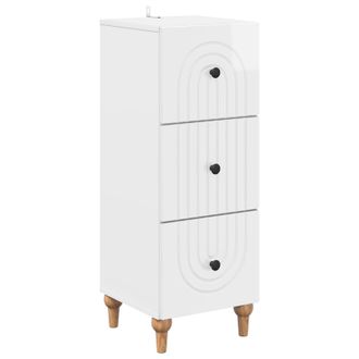vidaXL Cajonera 33 X 34,5 X 90 Cm Madera De Ingenier&iacute;a Brillante Vidaxl