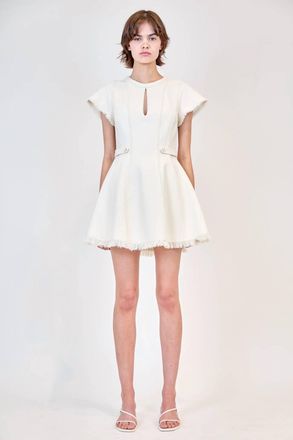 SIMKHAI Anielle Short Sleeve Mini Dress In White