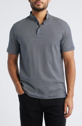 Emporio Armani Stripe Nehru Collar Polo in Navy at Nordstrom Rack, Size Medium