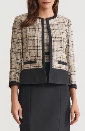 Kasper Plaid Jacket in Soft Sand Multi at Nordstrom, Size 12