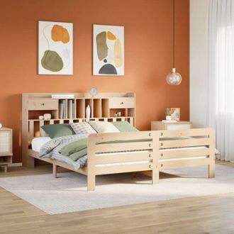 vidaXL Cama Con Estanter&iacute;a Sin Colch&oacute;n Madera Maciza De Pino 180x200cm Vidaxl