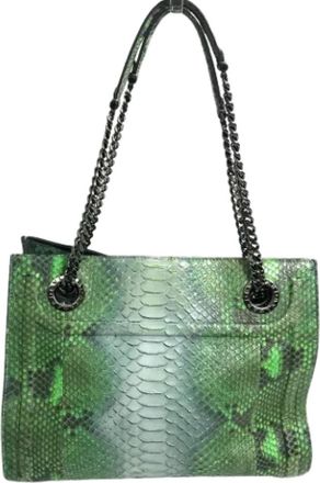 Bulgari Pre-owned Fabric shoulder-bags - Dames - Vintage Shopper - Groen - ONE Size - Vintage