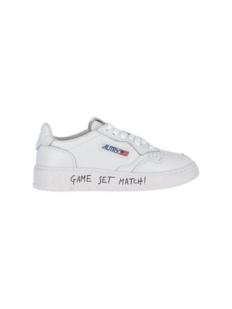 Autry White Medalist Leather Low-Top Sneakers