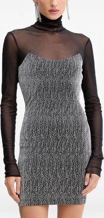 Simona Corsellini Mini-jurk met lange mouwen en vlakken - Zilver