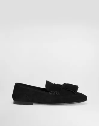 Dolce & Gabbana Split Calfskin Slipper - Man Driver Shoes And Loafers Black 41.5