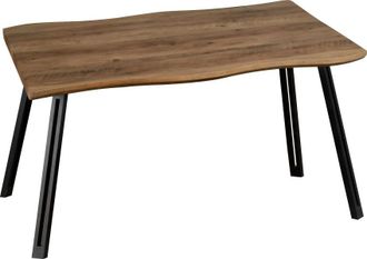 Seconique QUEBEC WAVE EDGE DINING TABLE - MEDIUM OAK EFFECT - SECONIQUE | TJ Hughes