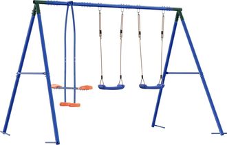 vidaXL Juego De Columpios Exterior Multicolor Acero Y Pe Vidaxl