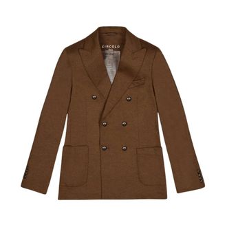 Circolo 1901 Double-breasted Virgin Wool Jacket - male - Circolo 1901 - Blazers - Brown - M - Jackets