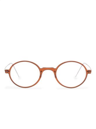 Lindberg round-frame glasses - unisex - Acetate - 44 - Brown