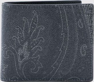 Etro Portafoglio a libro in cotone spalmato con motivo Paisley all-over