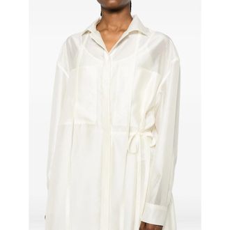 System Self-Tie Shirt Dress - White