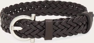 Ferragamo Men Woven bracelet with Gancini clasp Brown