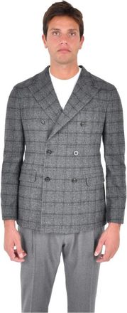 Boglioli Heren, Jassen, Grijs, Maat: M Wol