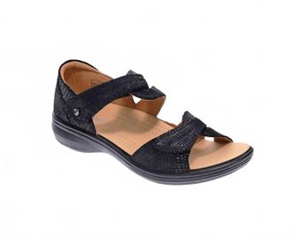 Revere Comfort Shoes Womens Genova Sandal In Black Lizard