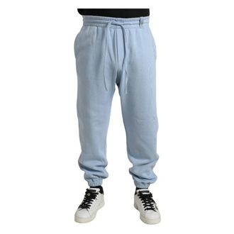 Dolce & Gabbana Broeken, Heren, Blauw, M, Katoen, Trainingsbroeken