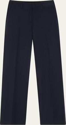 Dries Van Noten Parchia Bis Straight Leg Wool Pants