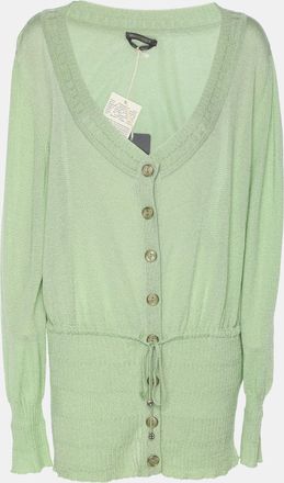 Marina Rinaldi Green Stretch Knit Cardigan