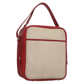Herm&egrave;s Victoria Messenger Toile With Leather Beige Canvas Bag (Pre-Owned)