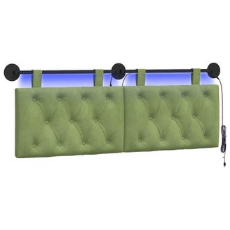 vidaXL Cabecero Colgante Verde Claro Terciopelo Vidaxl