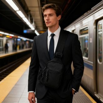 Generic Sling Bag - Fashion Zipper Pouch | Trendy Sling Pack Shoulder Bag with Adjustable Strap, Lightweight, Hiking, Cycling, Fishing Hunting Picnic Work Sch