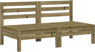 vidaXL Vidaxl - Sof&aacute; De Jard&iacute;n Sin Reposabrazos 2 Uds Madera Pino Impregnada